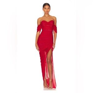Dita Mesh Gown in Red by Nookie / Revolve - NWO Tags - SZ XL